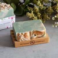 Morning Matcha artisan soap detail