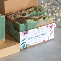 Pineapple Palms artisan soap label
