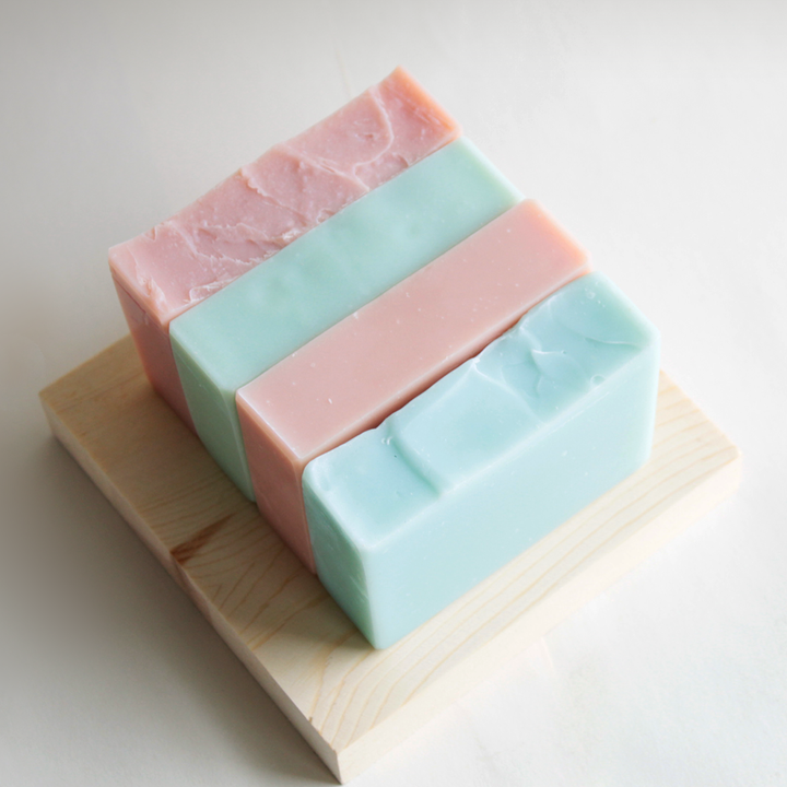 four bars of pastel soap