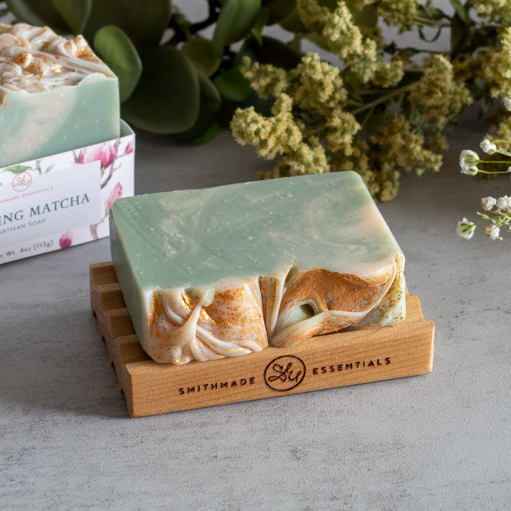 Morning Matcha artisan soap detail